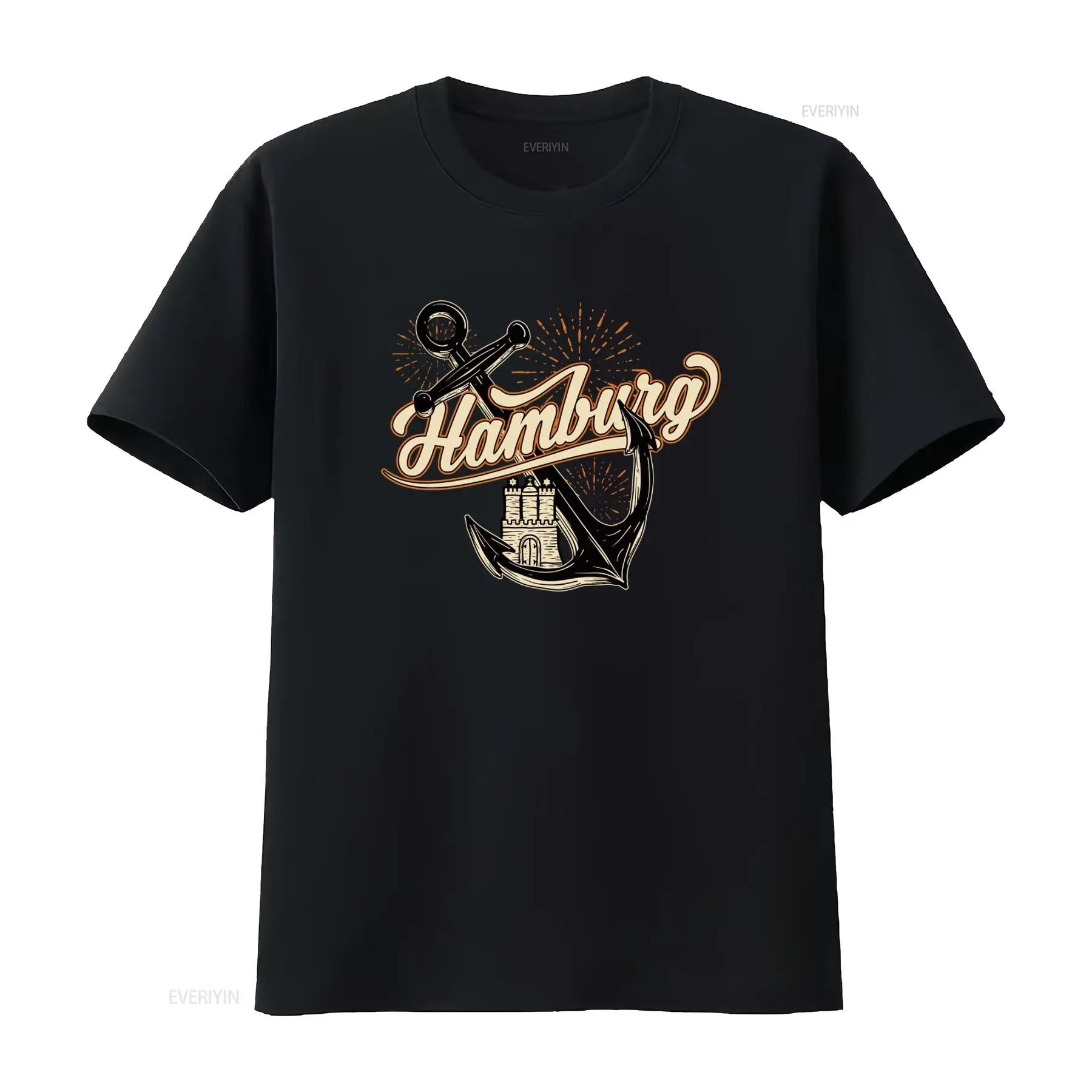 Vintage Fashion Hamburg - T-shirt pour hommes avec motif d'ancre